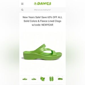 NEW WITH TAGS DAWGS Green Slide Sandals - Size 7